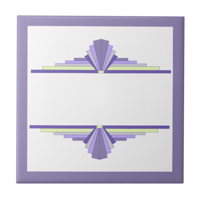 Art deco elements in lemon & purple tile (Front)