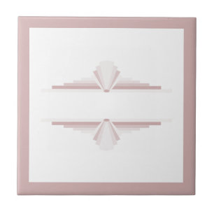 Art deco elements in light brown tile