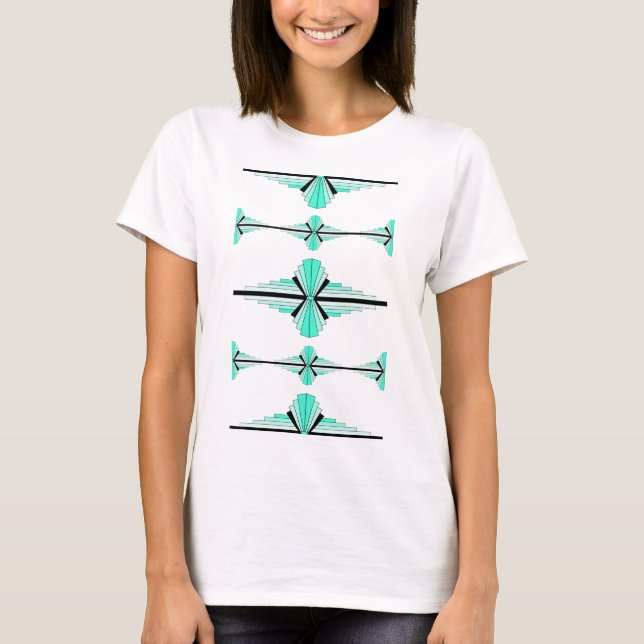 Art deco elements in light green T-Shirt (Front)