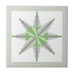 Art deco elements in lime & pink tile