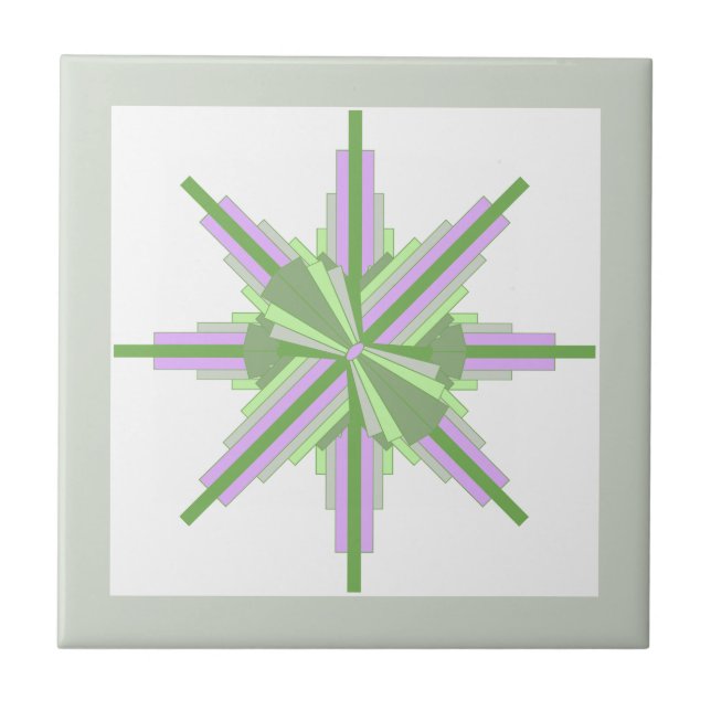 Art deco elements in lime & pink tile (Front)