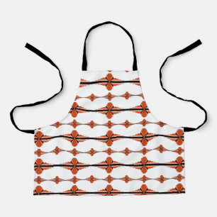 Art deco elements in orange apron