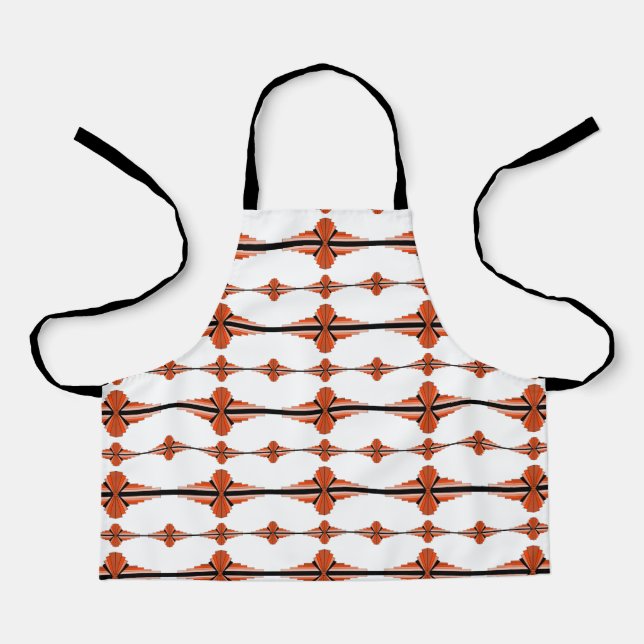Art deco elements in orange apron (Front)