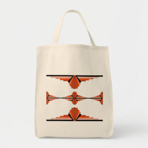 Art deco elements in orange tote bag