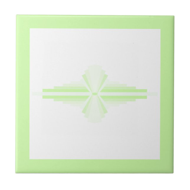 Art deco elements in pastel greens tile (Front)
