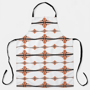 Art deco elements in pastel orange apron