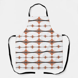 Art deco elements in pastel peach apron