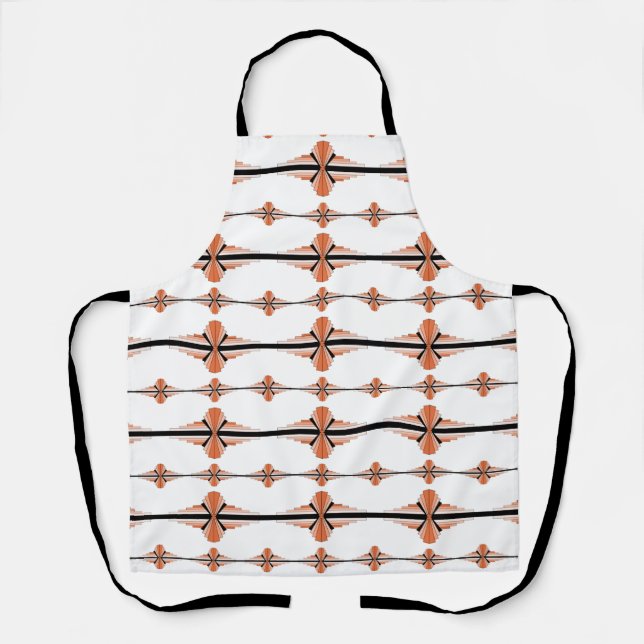 Art deco elements in pastel peach apron (Front)