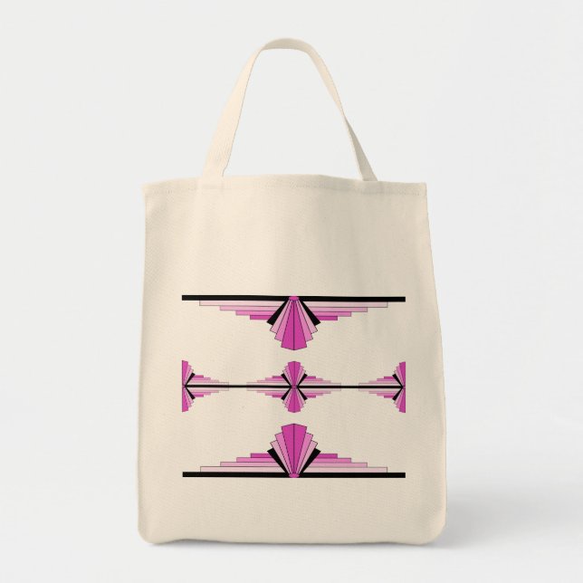 Art deco elements in pastel pink tote bag (Front)