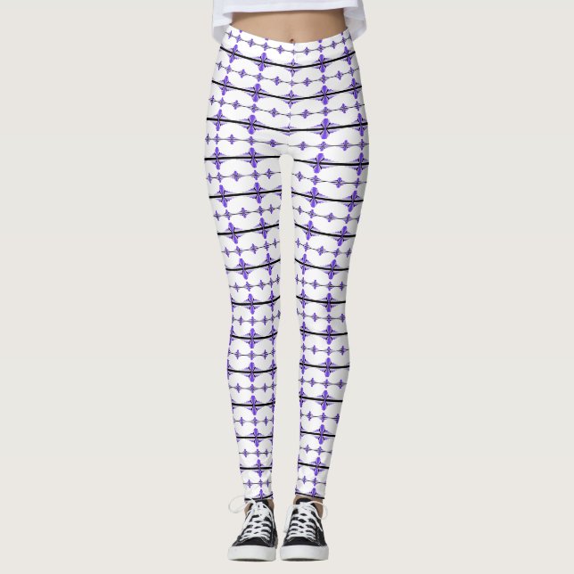 Art deco elements in pastel purple leggings (Front)