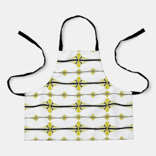 Art deco elements in pastel yellow apron