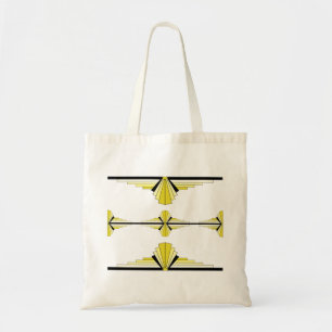 Art deco elements in pastel yellow tote bag