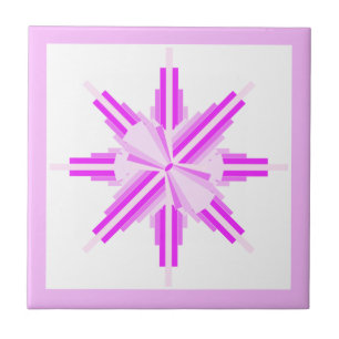 Art deco elements in pink tile
