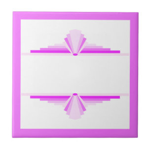 Art deco elements in pink tile