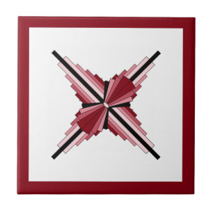 Art deco elements in raspberry & pink tile