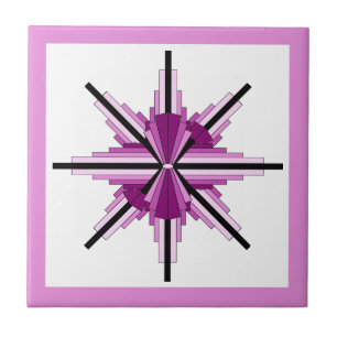 Art deco elements in raspberry & pink tile