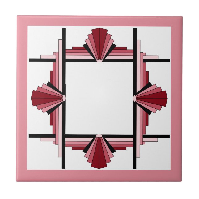 Art deco elements in raspberry & pink tile (Front)