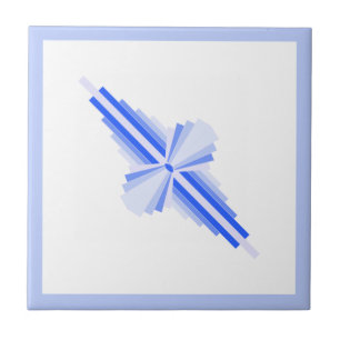 Art deco elements in rich blue tile