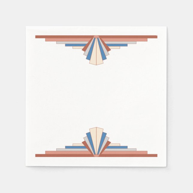 Art deco elements in rose gold & blue12d napkin (Front)