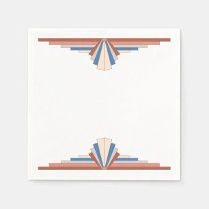 Art deco elements in rose gold & blue12e napkin