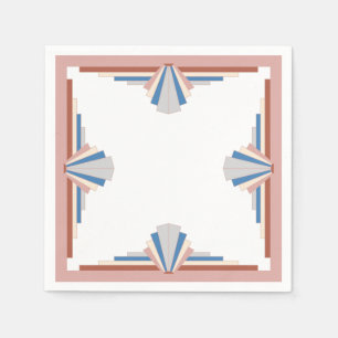 Art deco elements in rose gold & blue12h napkin