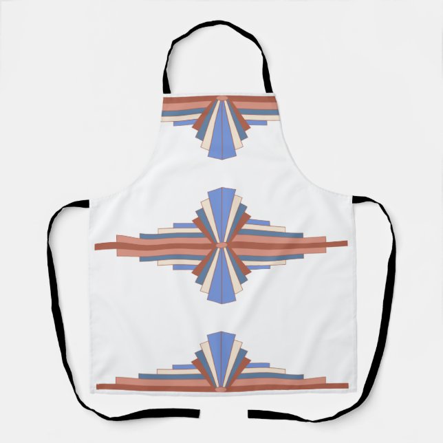 Art deco elements in rose gold & blue apron (Front)