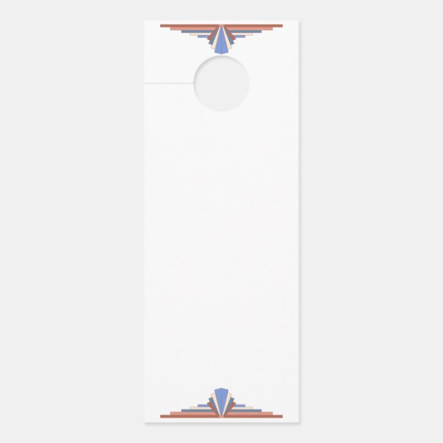Art deco elements in rose gold & blue door hanger (Front)