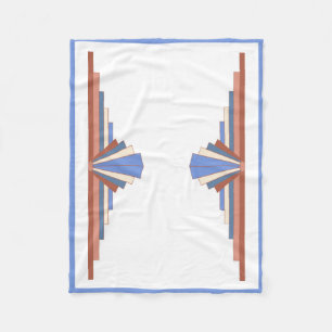 Art deco elements in rose gold & blue fleece blanket