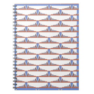 Art deco elements in rose gold & blue notebook