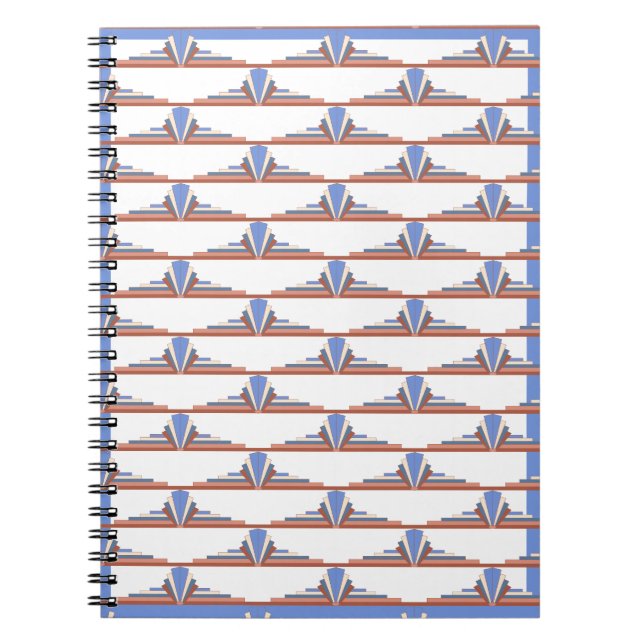 Art deco elements in rose gold & blue notebook (Front)