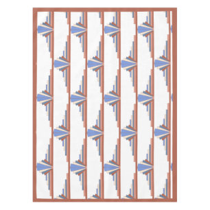 Art deco elements in rose gold & blue tablecloth