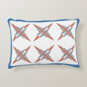 Art deco elements in rose gold,brown & blue decorative cushion