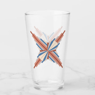 Art deco elements in rose gold,brown & blue glass