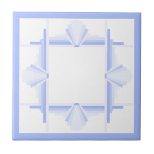 Art deco elements in soft cornflower blue tile