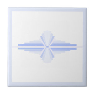 Art deco elements in soft cornflower blue tile