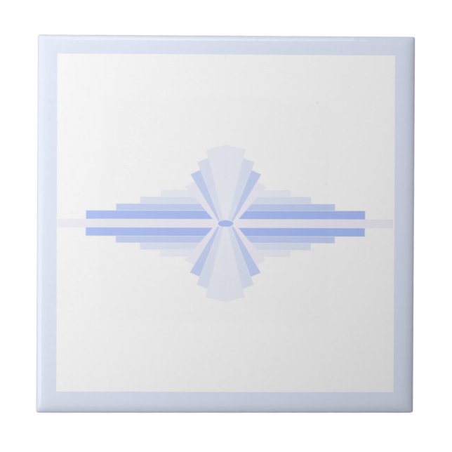 Art deco elements in soft cornflower blue tile (Front)