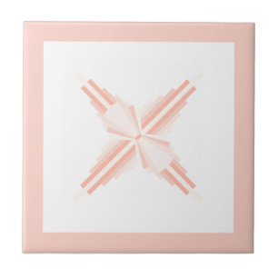 Art deco elements in soft orange & peach tile