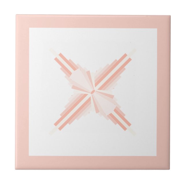 Art deco elements in soft orange & peach tile (Front)