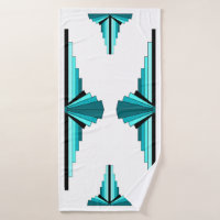 Art deco elements in teal green