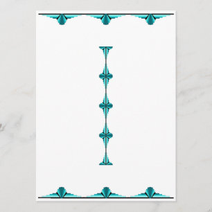 Art deco elements in teal green menu