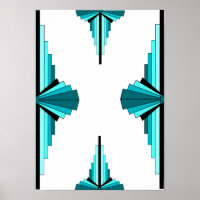 Art deco elements in teal green