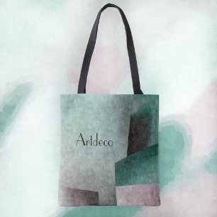 Art Deco Emerald Green Rose Abstract Customisable Tote Bag