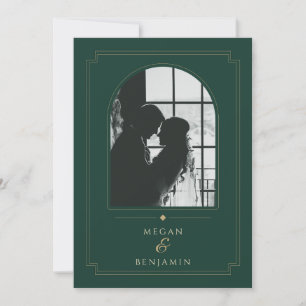 Art Deco Emerald Photo Wedding Invitation