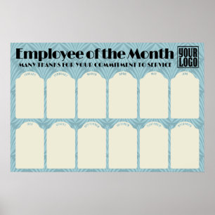 Art deco employee of the month photo display poster