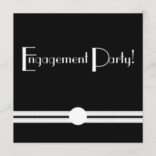 Art Deco Engagement Party Retro Vintage Invitation