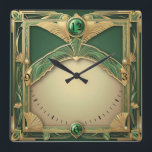 Art Deco Exclusive Square Wall Clock<br><div class="desc">Great clock design. You will love it like others. Be free to use this design for other product you like or to customise and add your text. Follow me for more. Thank you. Have a nice day.</div>