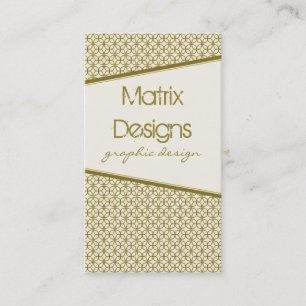 Art Deco Fab Business Card, Olive Green Card