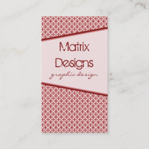 Art Deco Fab Business Card, Red Card