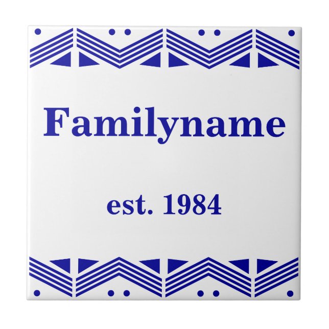 Art Deco Family name Tile (Front)