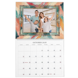 Art Deco Family Photo Custom Calendar
